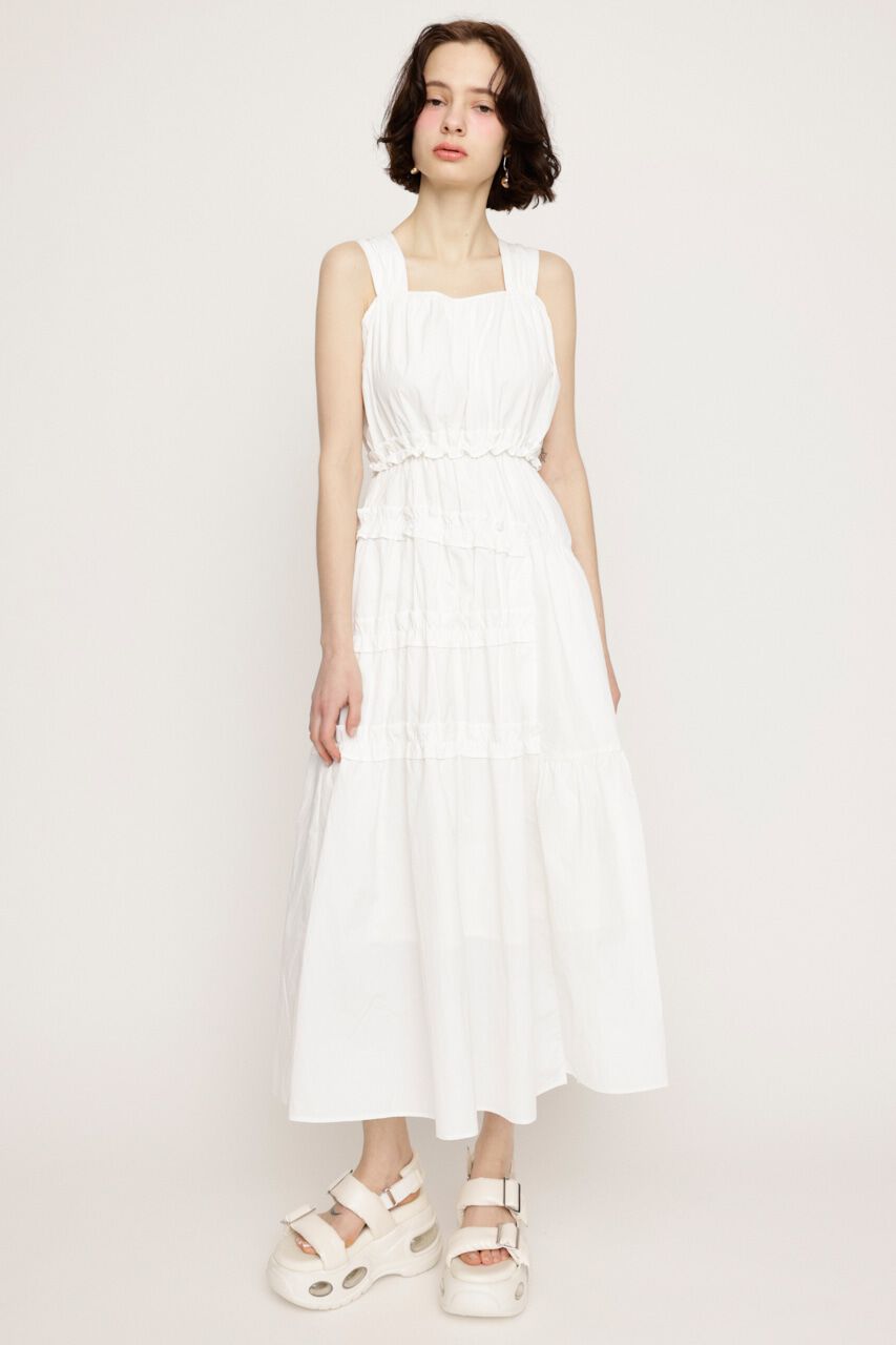 SLY「ASYMMETRY FRILL ロングワンピース」|ワンピース|WHT