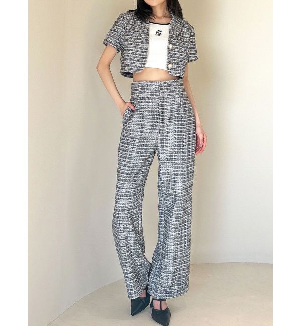 RESEXXY「ツイードワイドパンツ【セットアップ着用可能】」|その他|ブラック