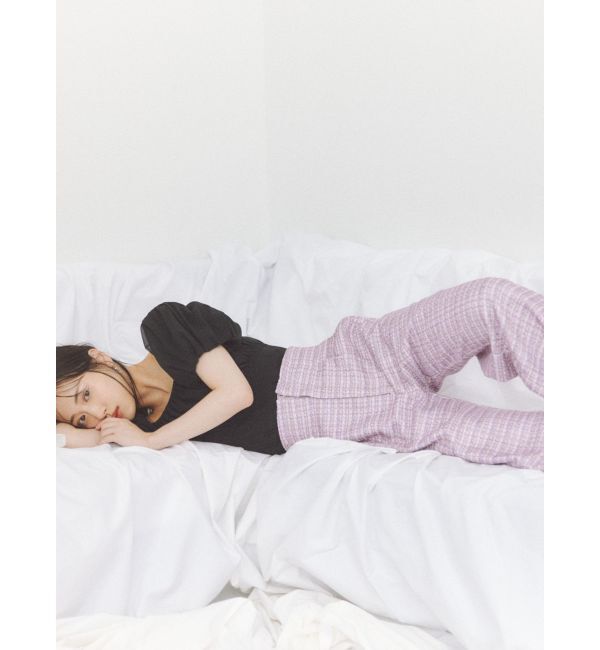 RESEXXY「ツイードワイドパンツ【セットアップ着用可能】」|その他|ピンク