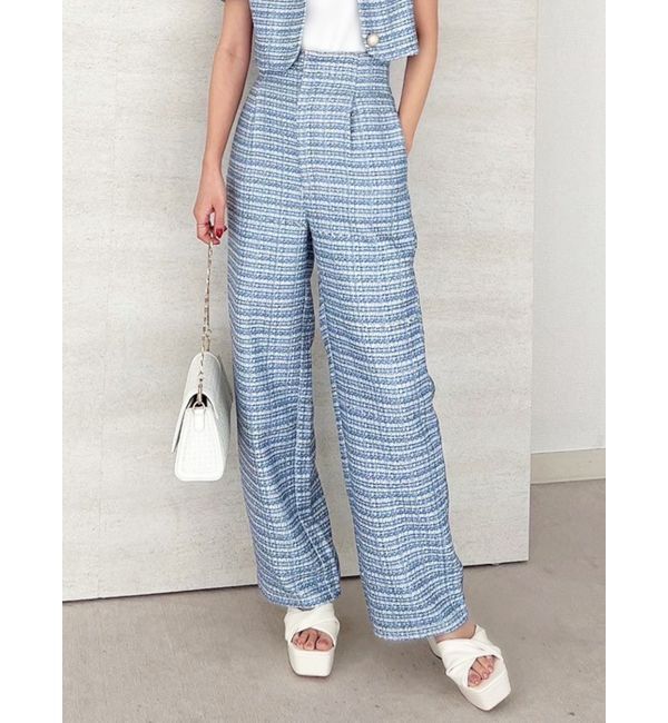 RESEXXY「ツイードワイドパンツ【セットアップ着用可能】」|その他|ブルー