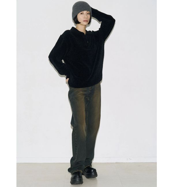 EMODA「【VEQUM】VELOUR TEXTURE KNIT POLO」|ニット・セーター|