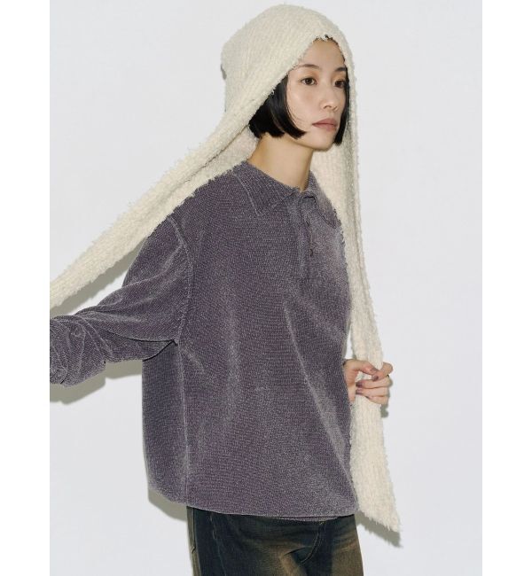 EMODA「【VEQUM】VELOUR TEXTURE KNIT POLO」|ニット・セーター|