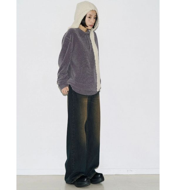 EMODA「【VEQUM】VELOUR TEXTURE KNIT POLO」|ニット・セーター|