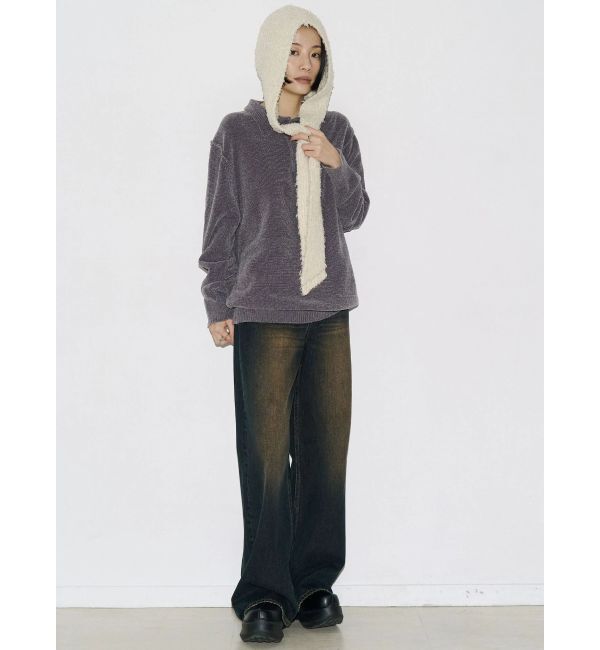 EMODA「【VEQUM】VELOUR TEXTURE KNIT POLO」|ニット・セーター|