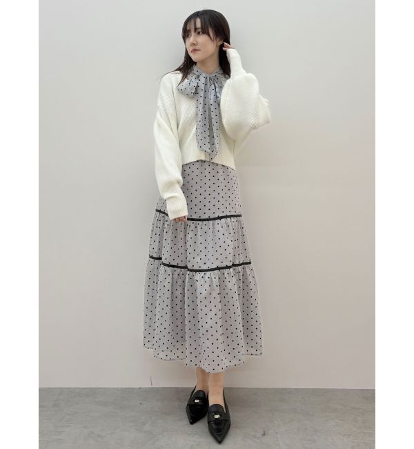 MERCURYDUO「片畔ボリュームスリーブカーディガン」|カーディガン|