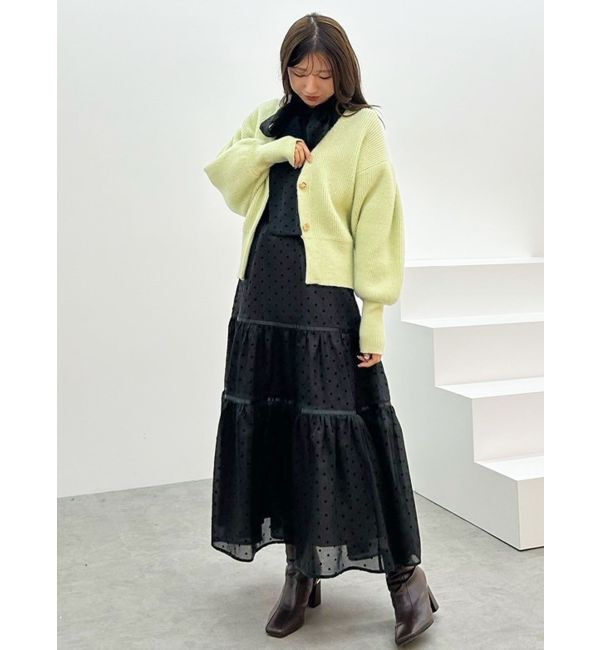 MERCURYDUO「片畔ボリュームスリーブカーディガン」|カーディガン|