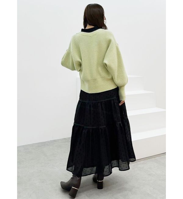 MERCURYDUO「片畔ボリュームスリーブカーディガン」|カーディガン|