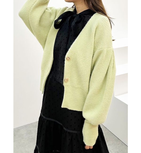 MERCURYDUO「片畔ボリュームスリーブカーディガン」|カーディガン|ミントグリーン