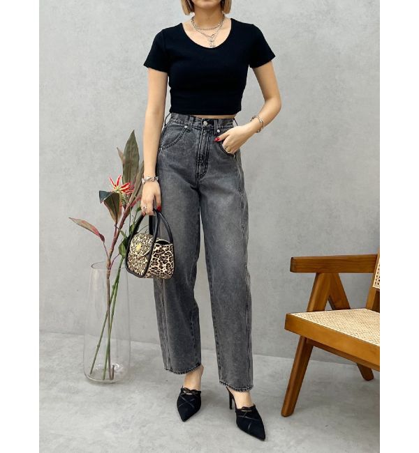 EVRIS「バレルワイドデニムパンツ」|デニム|