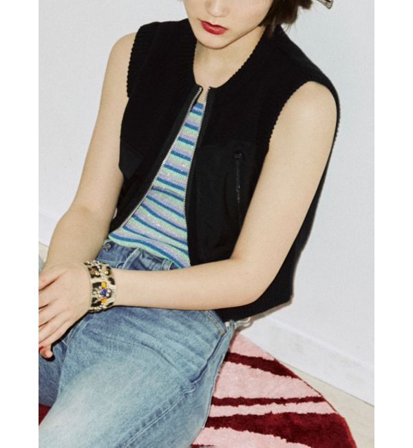 jouetie「ミリタリーニットベスト」|カーディガン|