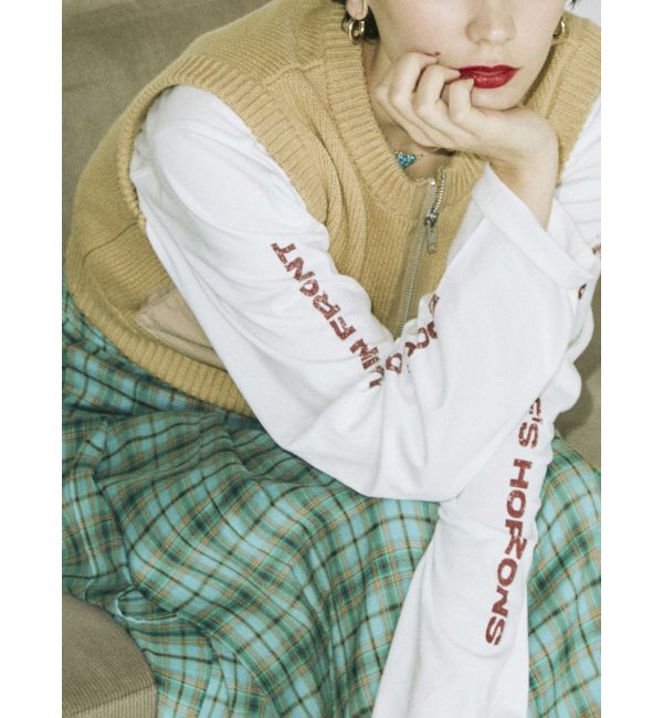 jouetie「ミリタリーニットベスト」|カーディガン|