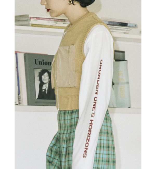jouetie「ミリタリーニットベスト」|カーディガン|