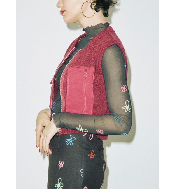 jouetie「ミリタリーニットベスト」|カーディガン|