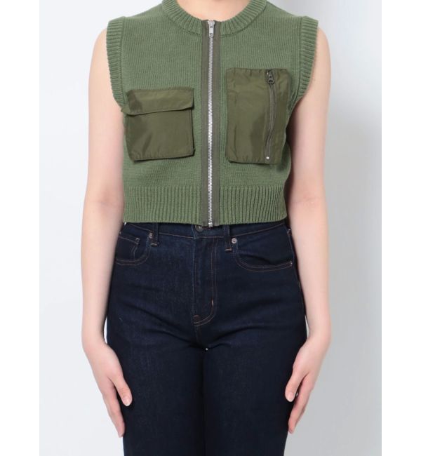jouetie「ミリタリーニットベスト」|カーディガン|