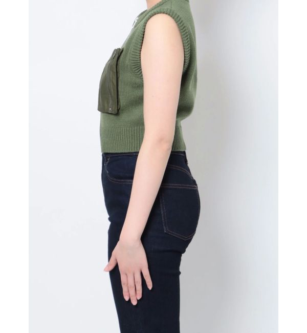 jouetie「ミリタリーニットベスト」|カーディガン|