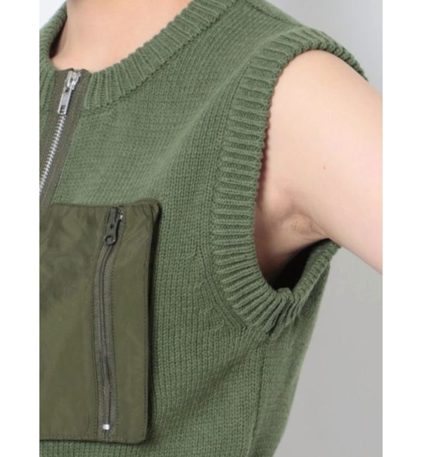 jouetie「ミリタリーニットベスト」|カーディガン|