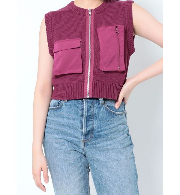jouetie「ミリタリーニットベスト」|カーディガン|