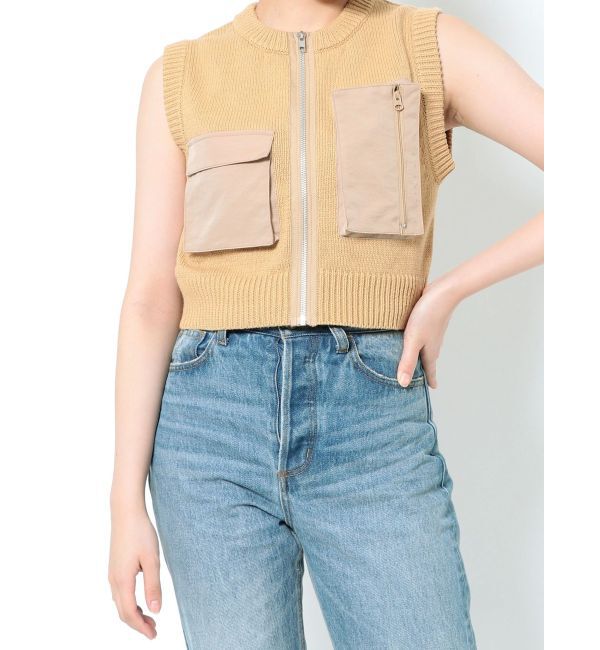 jouetie「ミリタリーニットベスト」|カーディガン|