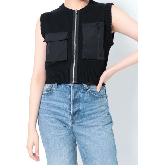 jouetie「ミリタリーニットベスト」|カーディガン|