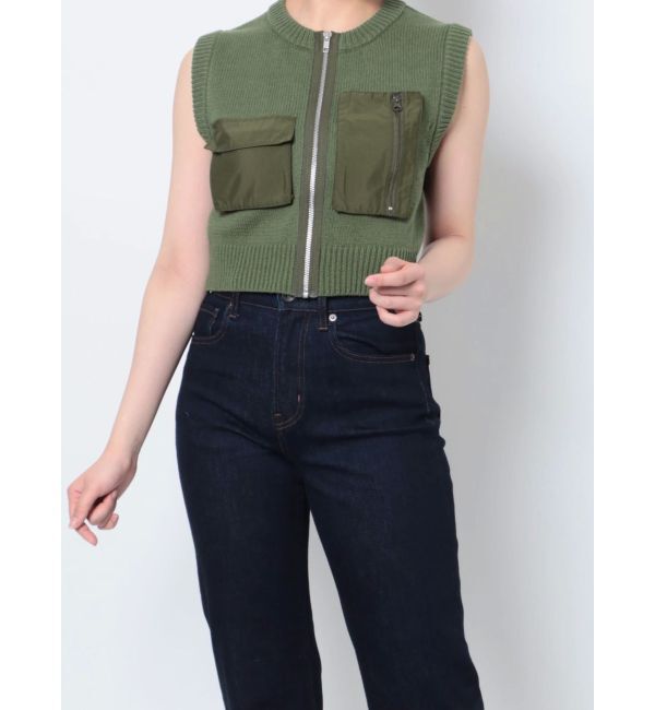jouetie「ミリタリーニットベスト」|カーディガン|