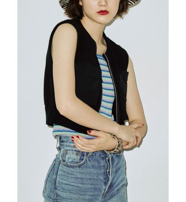 jouetie「ミリタリーニットベスト」|カーディガン|