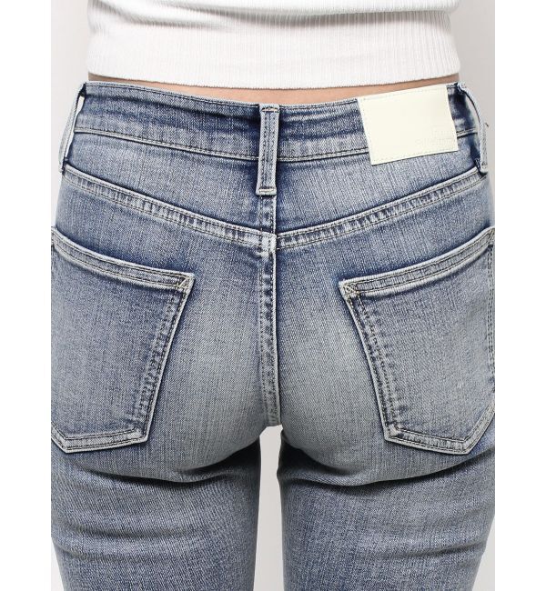 GYDA「ミドルウエストcross point bijou スキニーデニムパンツ」|デニム|