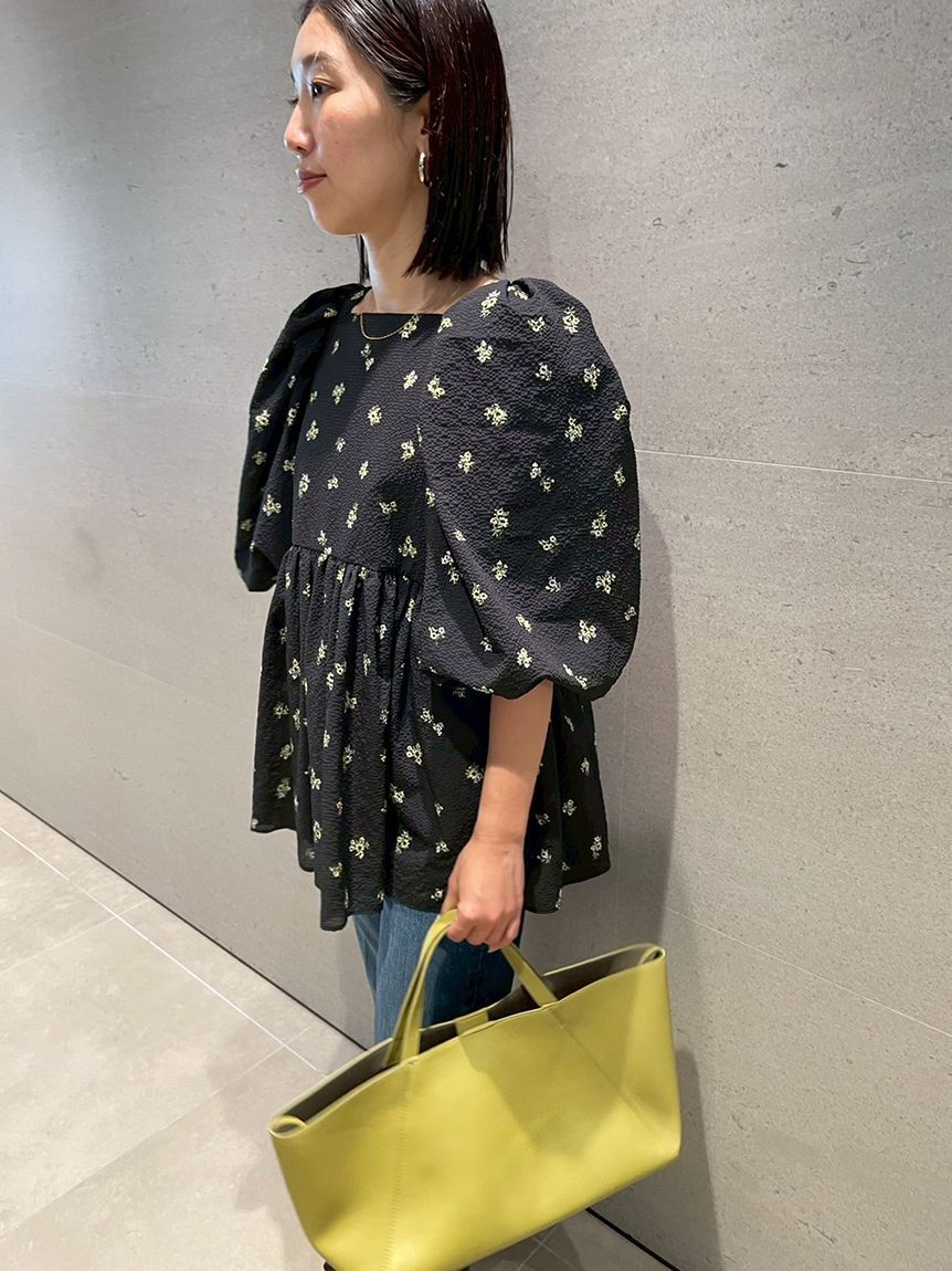 Mila Owen「バックリボンバルーンスリーブチュニック」|シャツ・ブラウス|