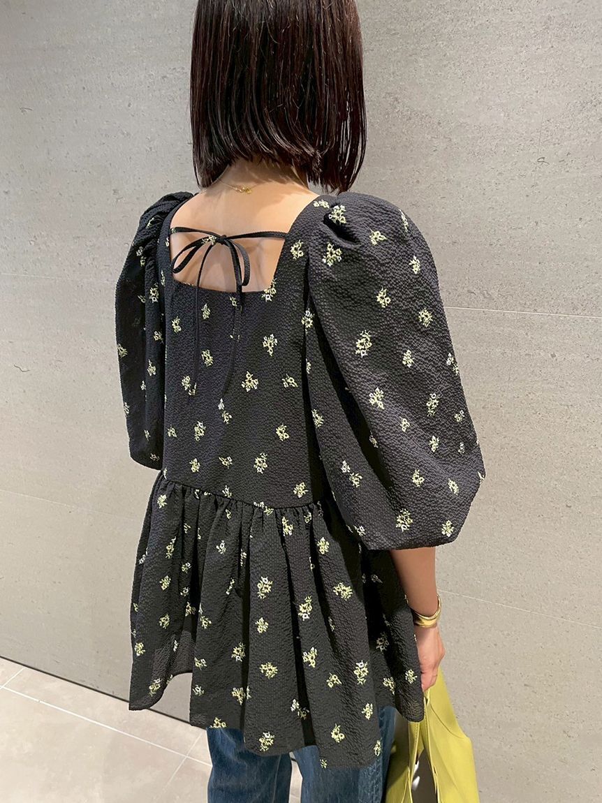 Mila Owen「バックリボンバルーンスリーブチュニック」|シャツ・ブラウス|