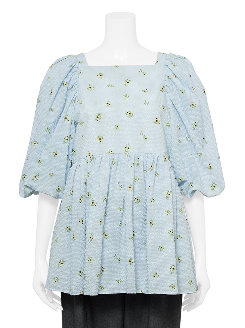 Mila Owen「バックリボンバルーンスリーブチュニック」|シャツ・ブラウス|