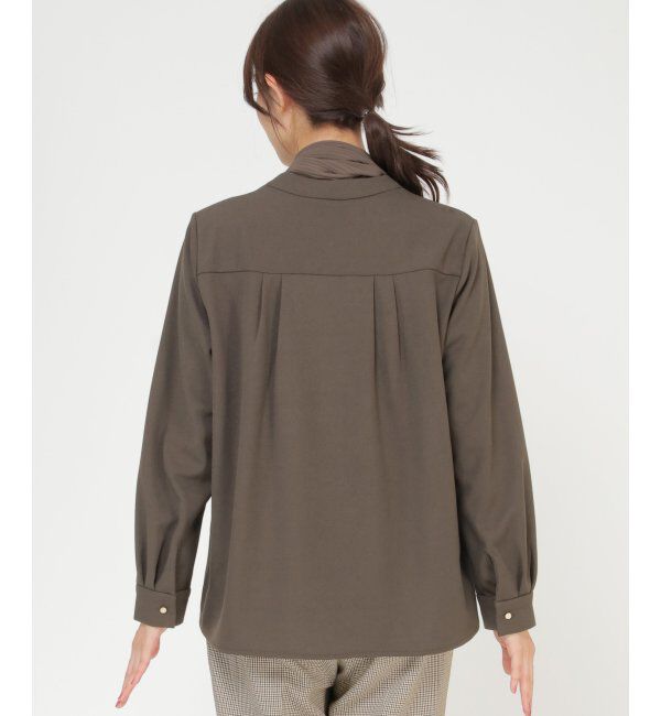 IKKA LOUNGE「プリーツタイ付きブラウス」|シャツ・ブラウス|