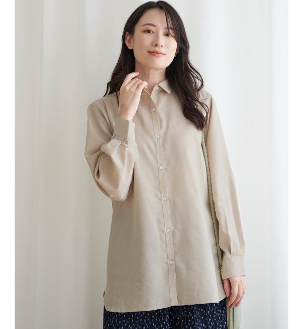 ikka「フレンチリネンMIX長袖シャツ」|シャツ・ブラウス|