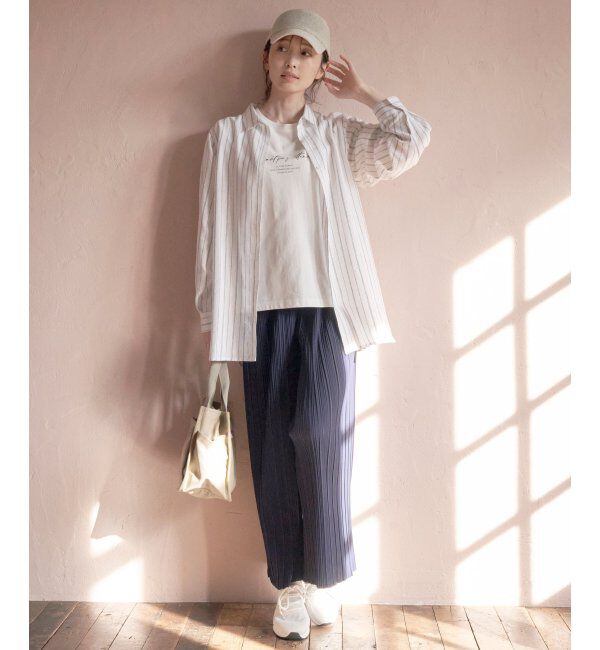 ikka「フレンチリネンMIX長袖シャツ」|シャツ・ブラウス|