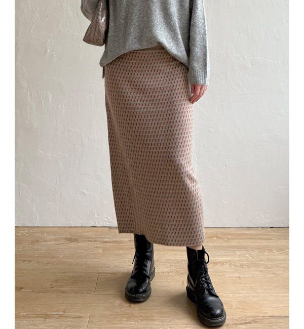 Lbc with Life「幾何学柄ジャガードニットスカート」|スカート|