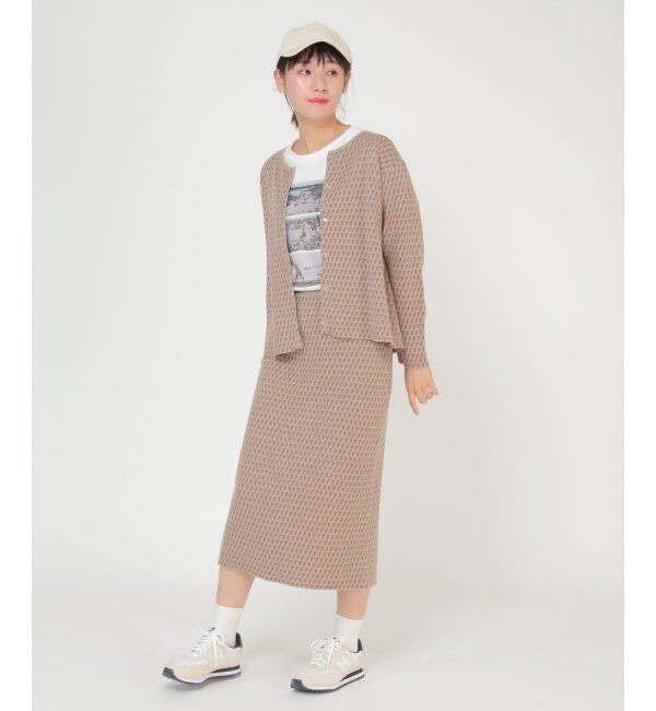 Lbc with Life「幾何学柄ジャガードニットスカート」|スカート|