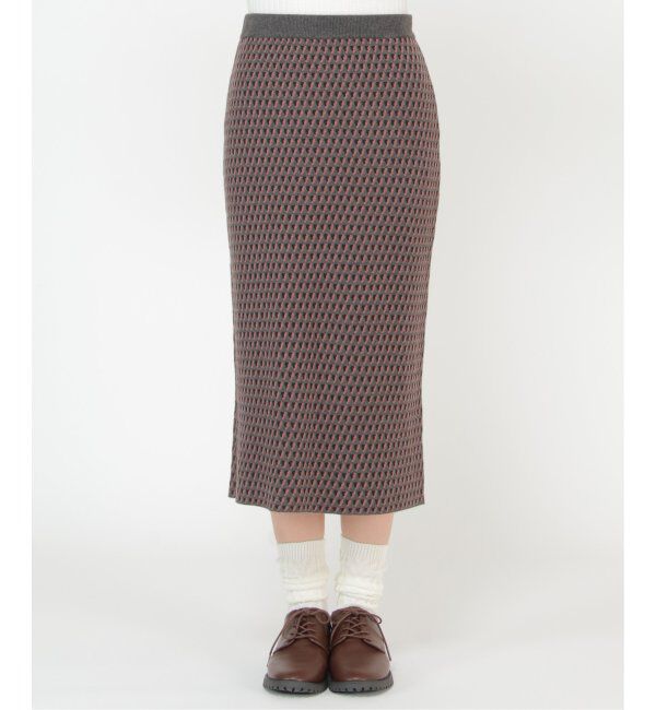 Lbc with Life「幾何学柄ジャガードニットスカート」|スカート|
