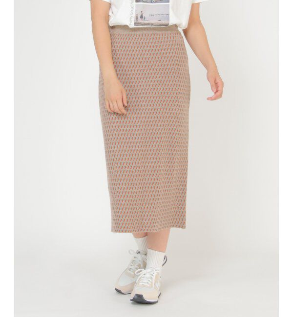 Lbc with Life「幾何学柄ジャガードニットスカート」|スカート|