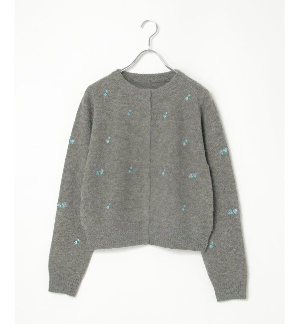 VENCE share style「アルパカタッチフラワー刺繍カーディガン」|カーディガン|