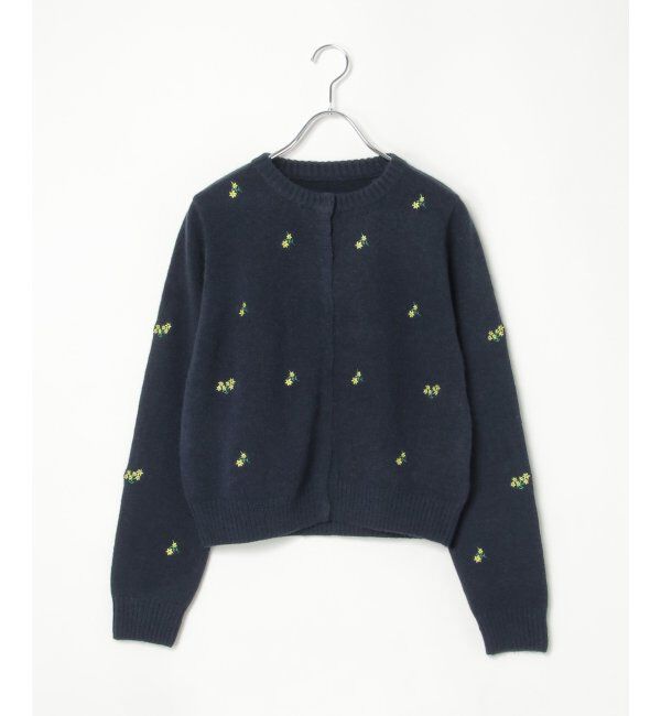 VENCE share style「アルパカタッチフラワー刺繍カーディガン」|カーディガン|