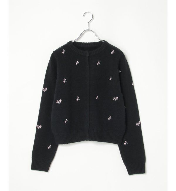 VENCE share style「アルパカタッチフラワー刺繍カーディガン」|カーディガン|