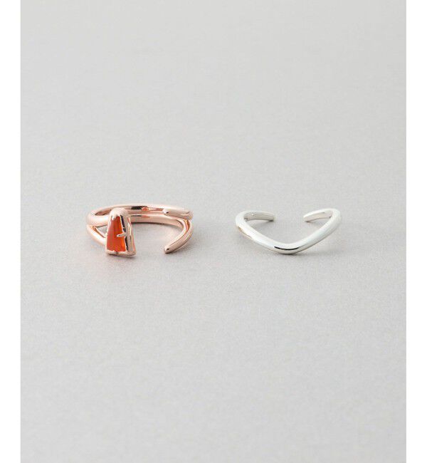 Jouete「[スペシャル] フォークリング セット カーネリアン」|リング|ピンクゴールド