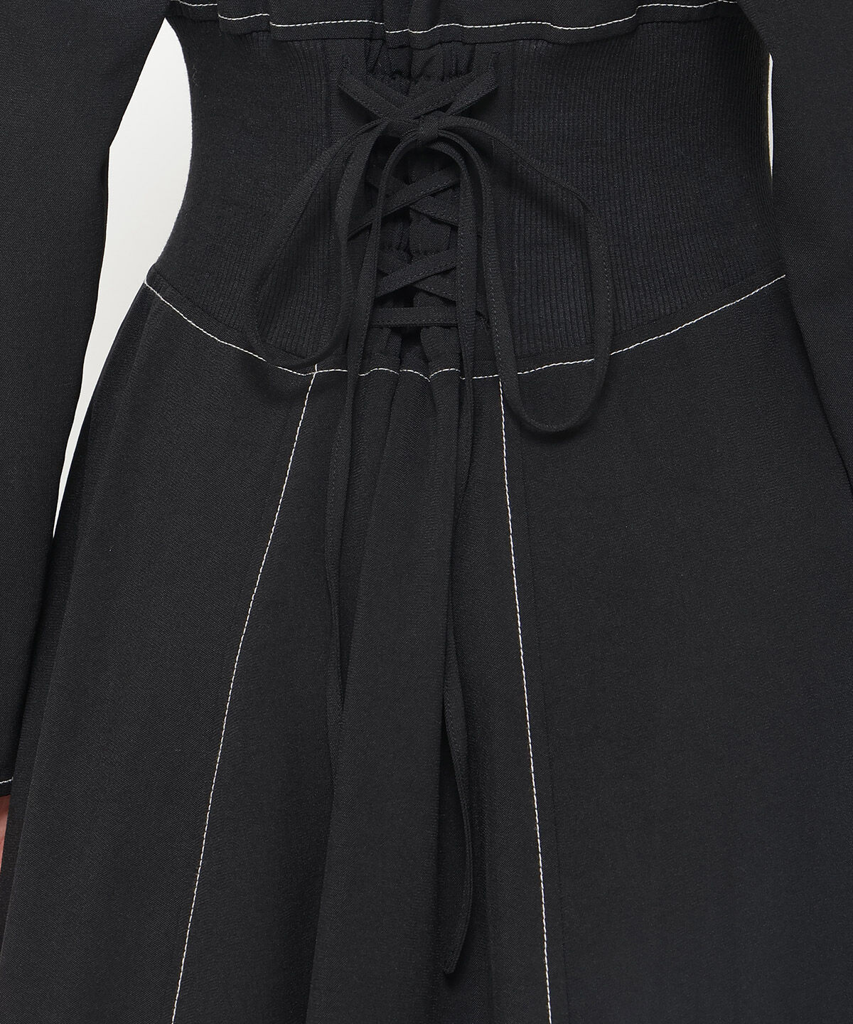 アンドクチュール「ウエストリブ配色ステッチワンピース」|ワンピース|