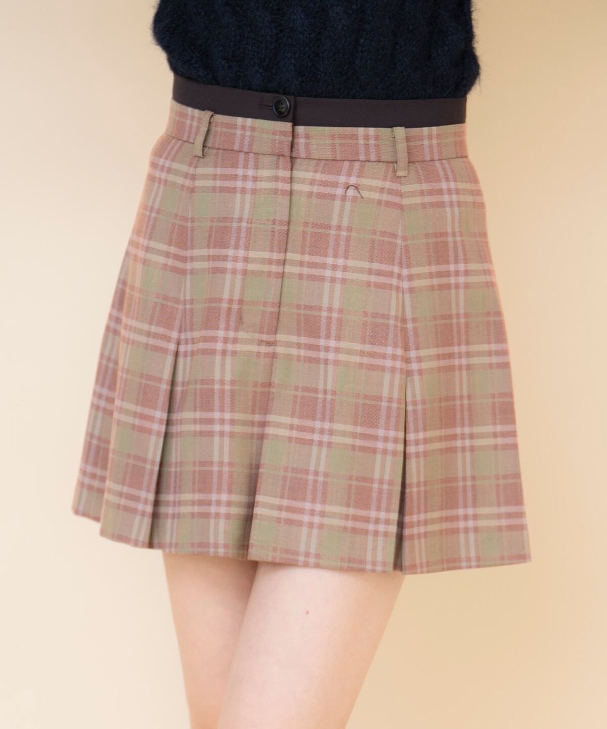 REDYAZEL「ボックスタックチェックスカート」|フレア|