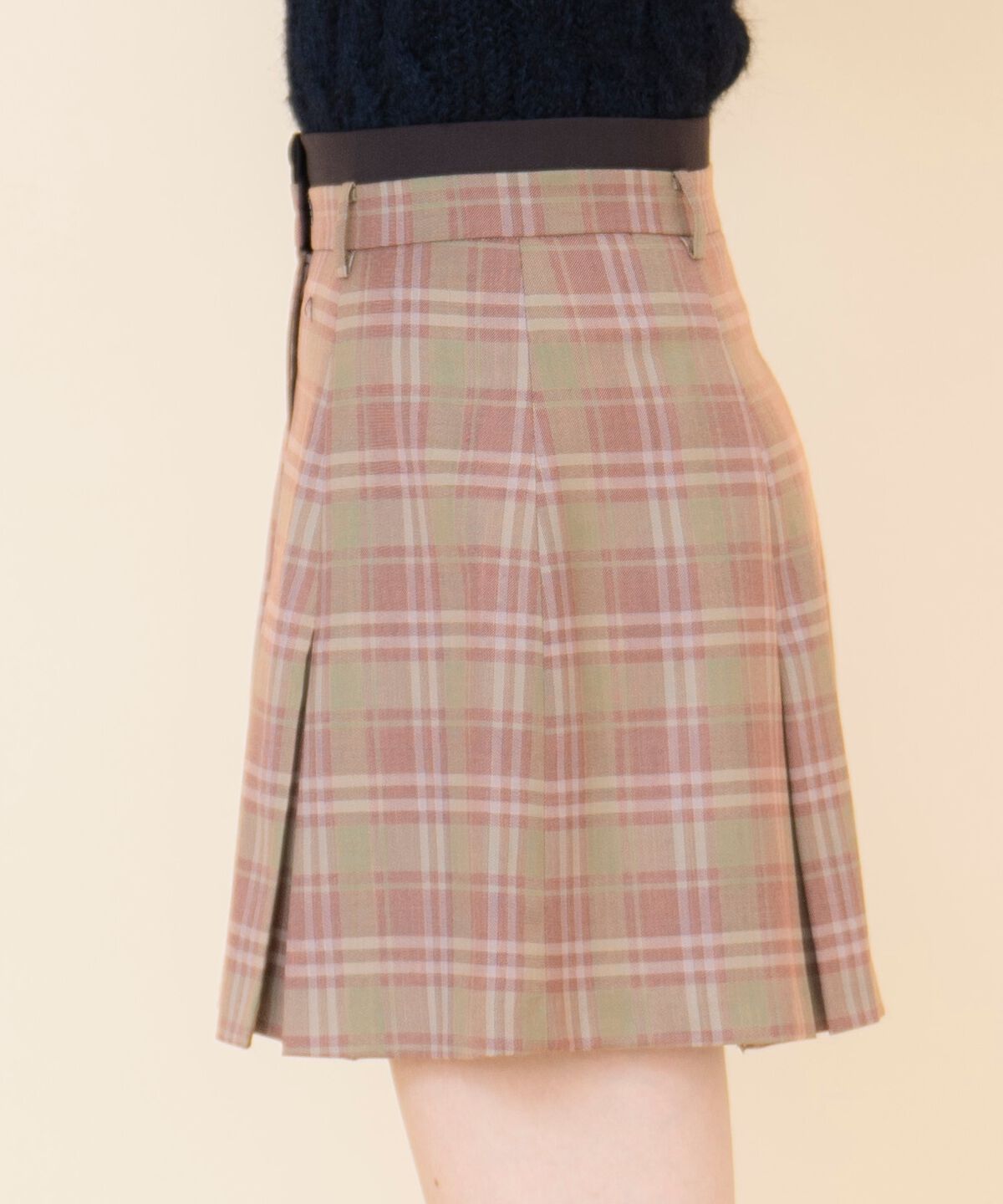 REDYAZEL「ボックスタックチェックスカート」|フレア|