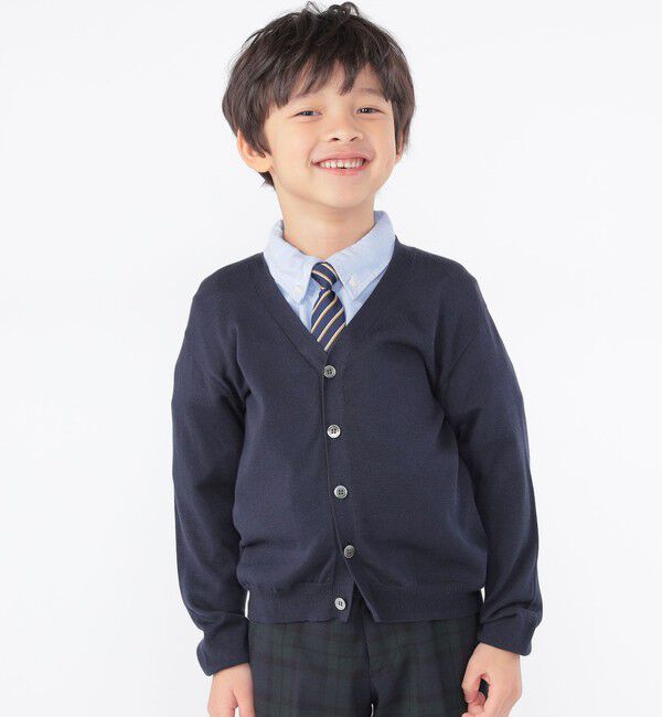 SHIPS KIDS「SHIPS KIDS:100～130cm / 14GG Vネック カーディガン」|カーディガン|