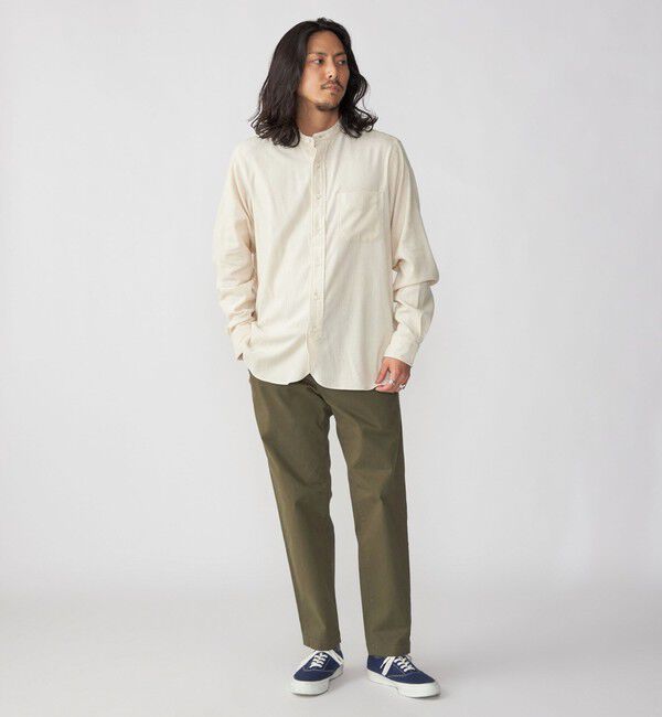 SHIPS「【SHIPS別注】IKE BEHAR: ワイドコーデュロイ バンドカラーシャツ」|シャツ・ブラウス|