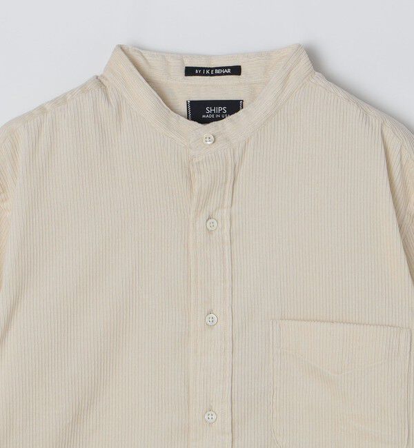 SHIPS「【SHIPS別注】IKE BEHAR: ワイドコーデュロイ バンドカラーシャツ」|シャツ・ブラウス|