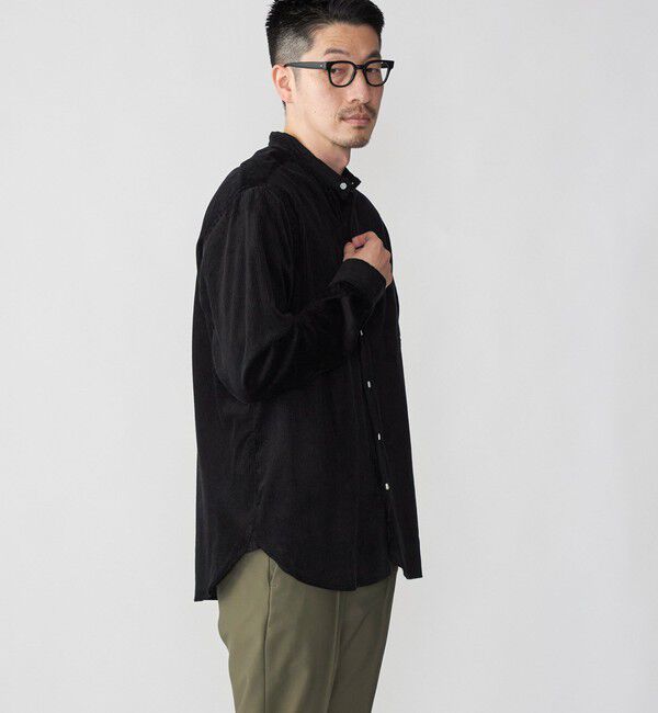 SHIPS「【SHIPS別注】IKE BEHAR: ワイドコーデュロイ バンドカラーシャツ」|シャツ・ブラウス|