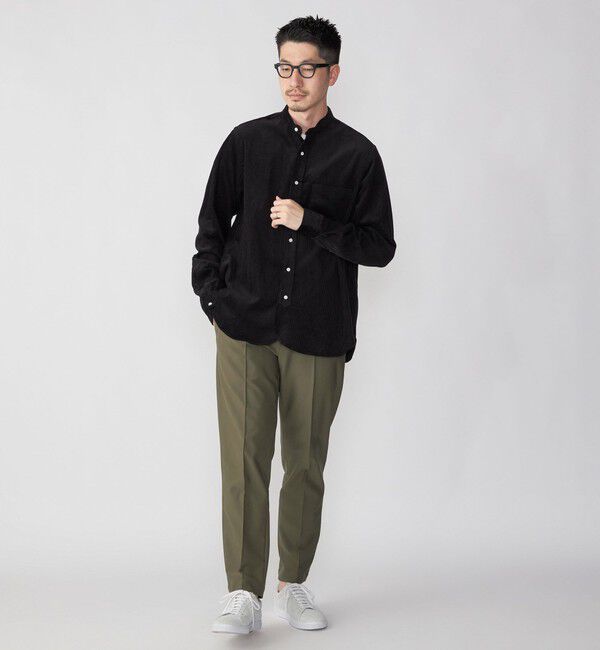 SHIPS「【SHIPS別注】IKE BEHAR: ワイドコーデュロイ バンドカラーシャツ」|シャツ・ブラウス|