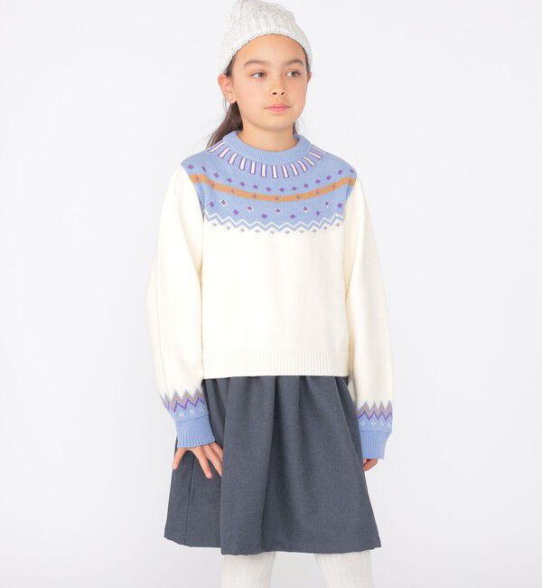 SHIPS KIDS「SHIPS KIDS:145～160cm / ＜手洗い可能＞ ノルディック レイヤード ワンピース」|ワンピース|