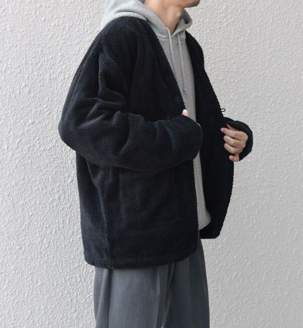 SHIPS any「【WEB限定】SHIPS any: パイナップル フリース 1ボタン Vネック カーディガン◇」|カーディガン|